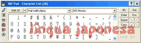 windows ime pad tekenlijst