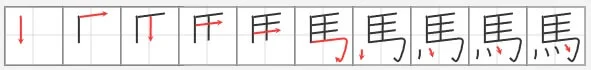 Order of kanji traits horse